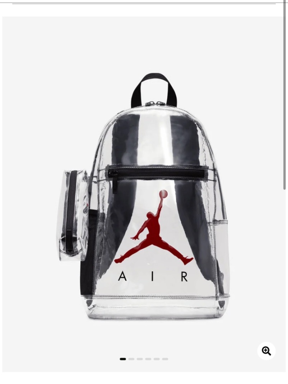 Jordan Clear Backpack with Red Jumpman and Black Trim